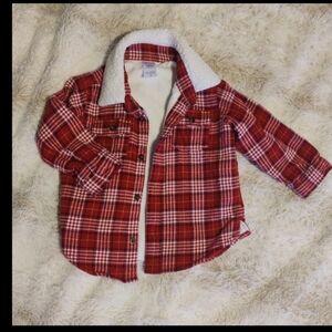 💙3for$23 Carter's Red Plaid Fleece Boy's Shacket